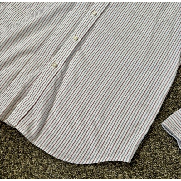 J. Crew Men’s White/red/blue Slim Fit Striped Button Down Size Large. - Picture 2 of 5